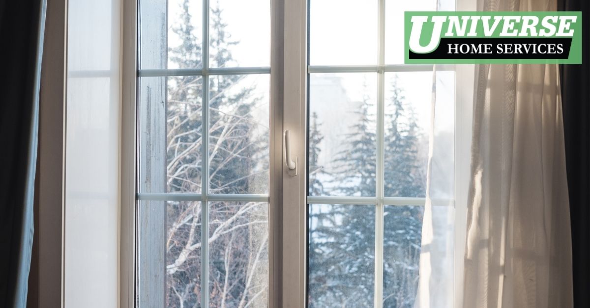 Window showing winter scene