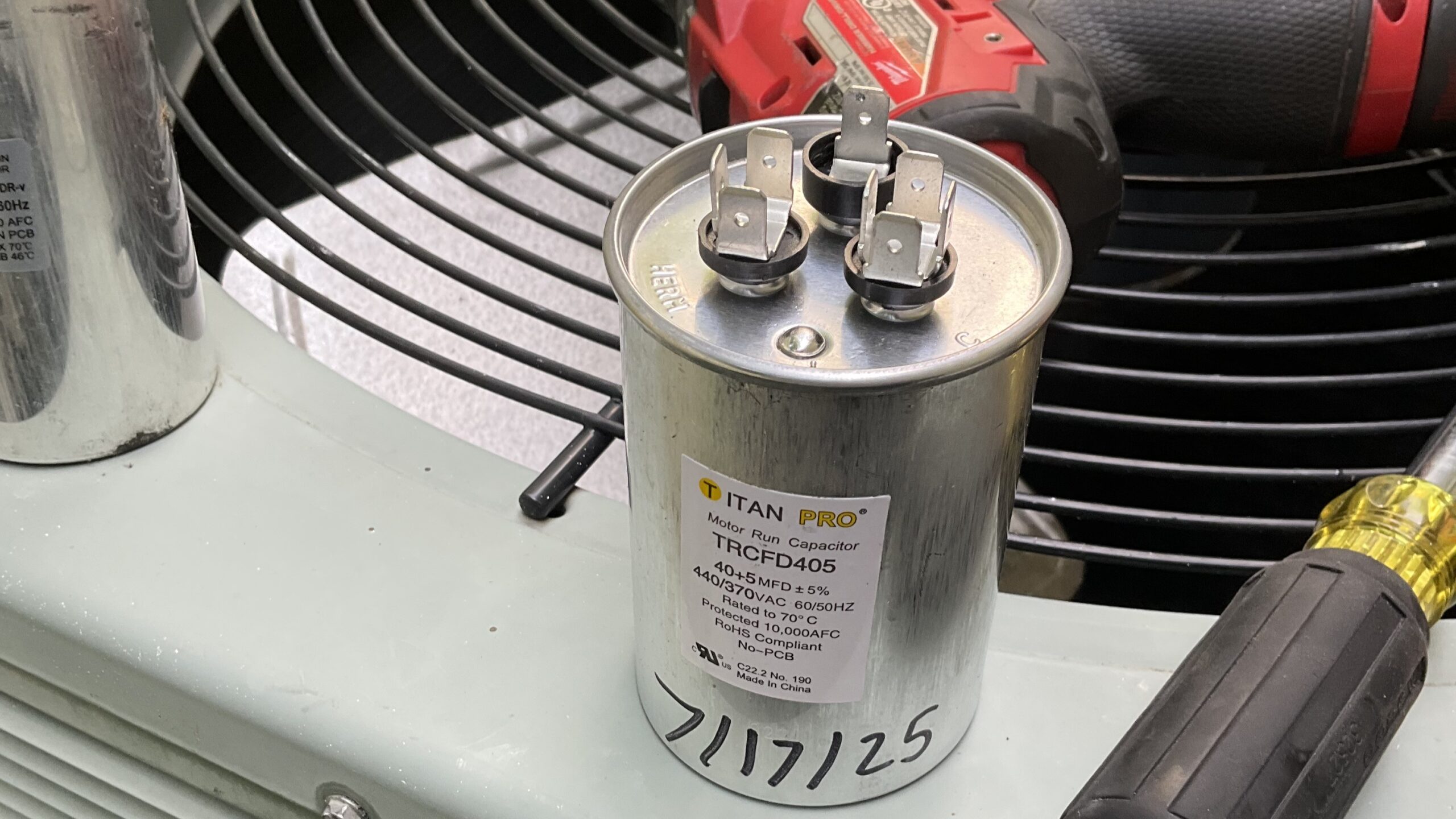 Universe can help spot ac capacitor failure signs like in the one shown in the photo