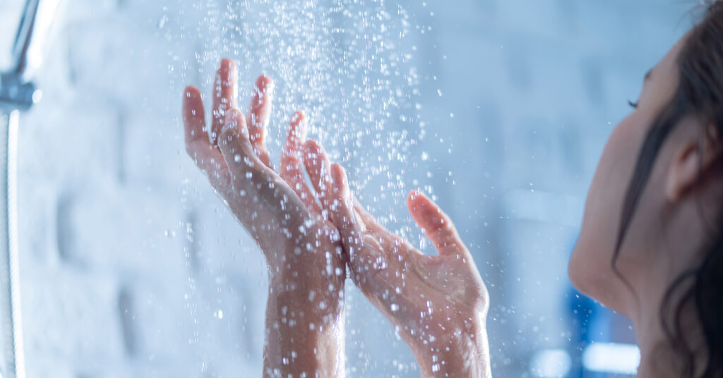 Woman's hand Shower