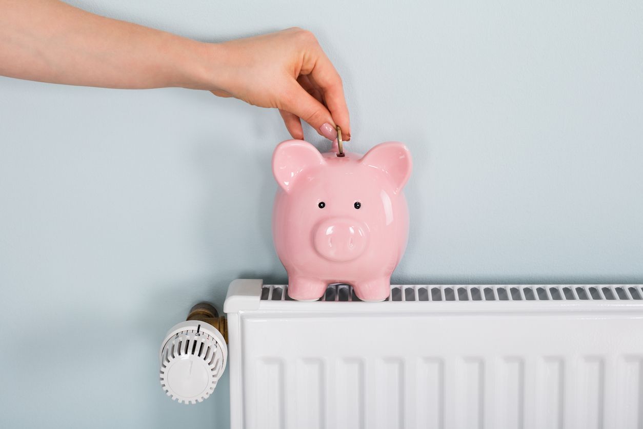 Piggy bank on a heater