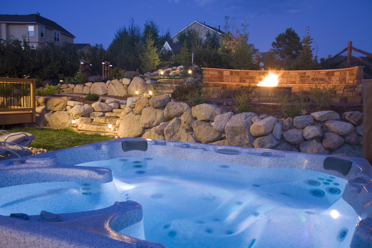 Landscape lighting in evening