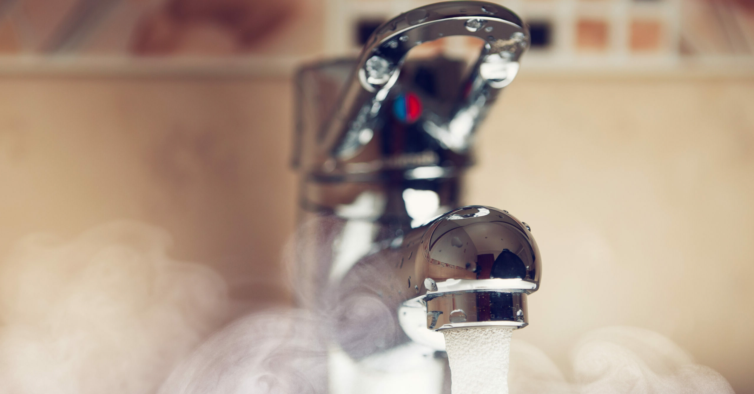 Bathroom faucet with running water